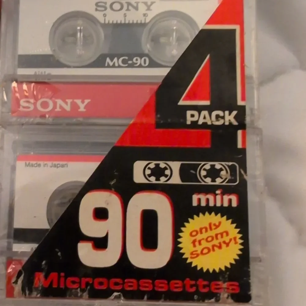 Sony micro cassette 4 pack 90 minute dictation‎ cassettes NIP vintage